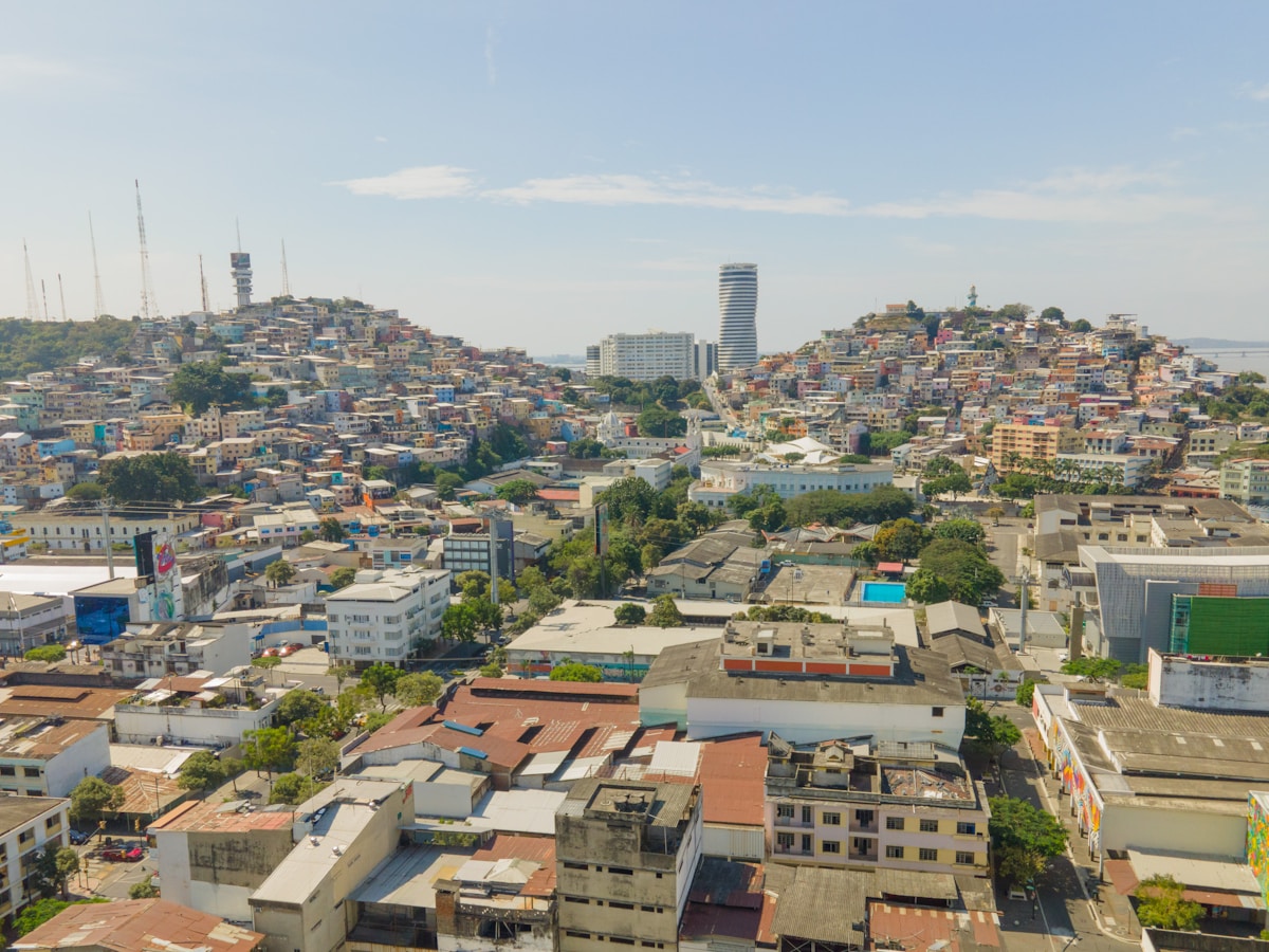 Modern residential towers overlooking the Guayas river in Guayaquil