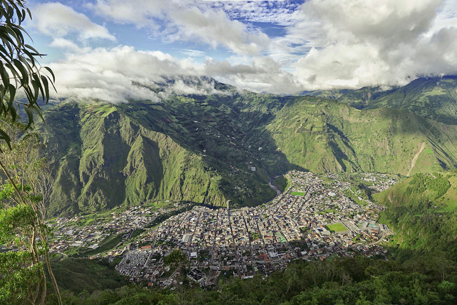 Colonial and modern architecture blending in an Ecuadorian city