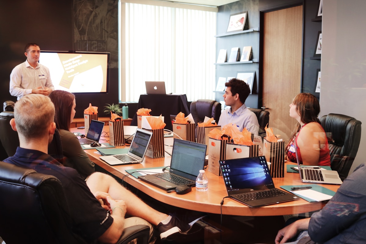 Ecuadorian professionals reviewing a real estate financing project